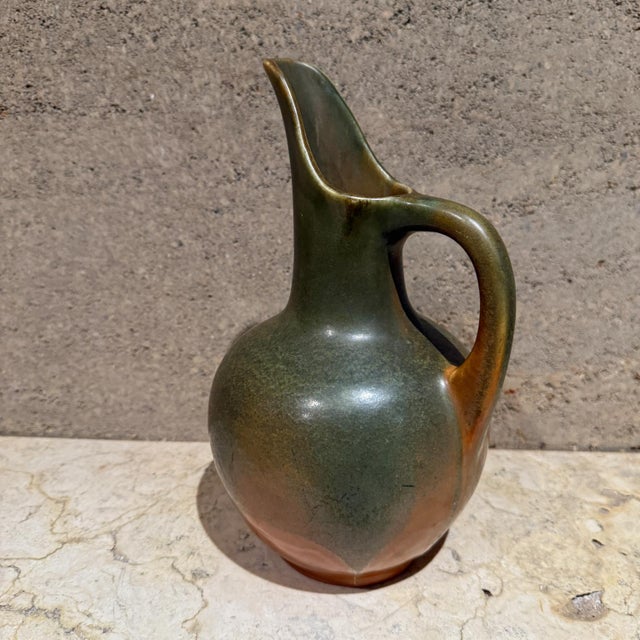 1930s Muncie Pottery Pitcher Ewer Matte Arts & Crafts For Sale - Image 5 of 9