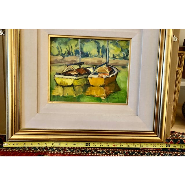 Bateau en El Tigre River Oil Painting - Signed For Sale - Image 4 of 8