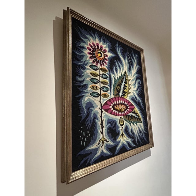 Vintage Night Flower Tapestry, 1970s For Sale - Image 4 of 11