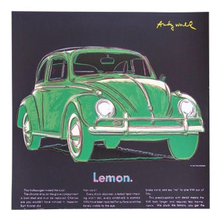 1986 Carnegie Museum of Art After Andy Warhol "Vw Lemon" Lithograph For Sale