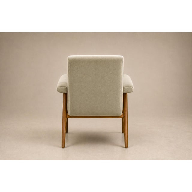 Brazilian Modern Armchair in Sage-Greige Mohair and Hardwood, Brazil, 1950s For Sale - Image 9 of 14