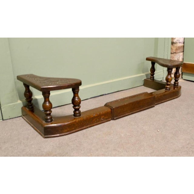 1930s Vintage Arts and Crafts Carved Club Fender, 1930 For Sale - Image 5 of 7