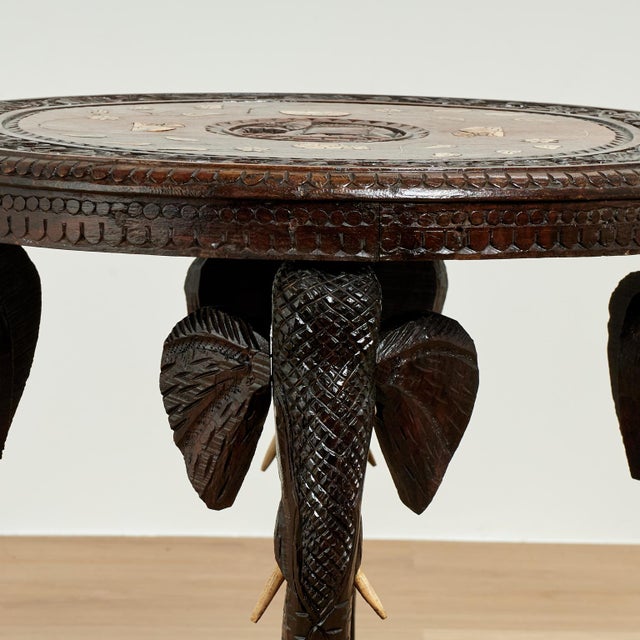 Antique Anglo Indian Inlaid and Carved Table or Stand For Sale - Image 9 of 17