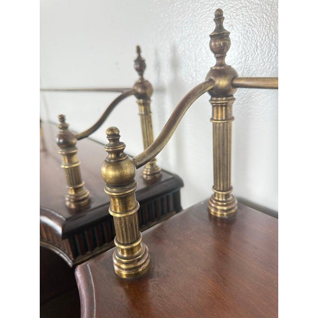 Early 19th Century Pair of English Regency–Style Mahogany Bookcases With Brass Detailing For Sale - Image 10 of 14