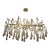 Branch Form Gilt Metal + Glass Droplets Chandelier For Sale