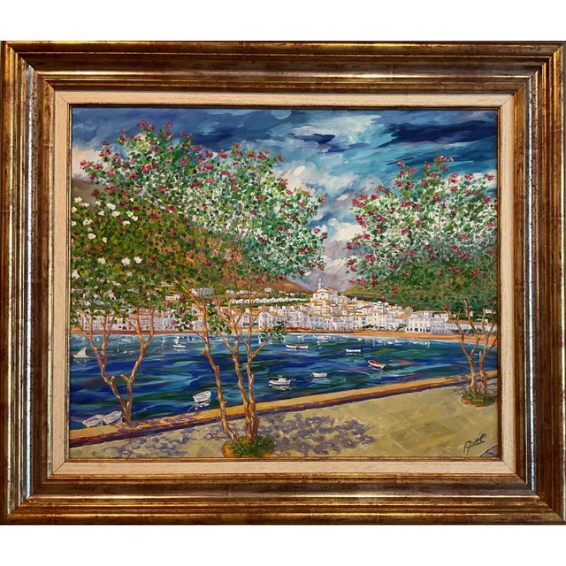 Blue Avel, Cadaques, 2023, Oil on Canvas, Framed For Sale - Image 8 of 8
