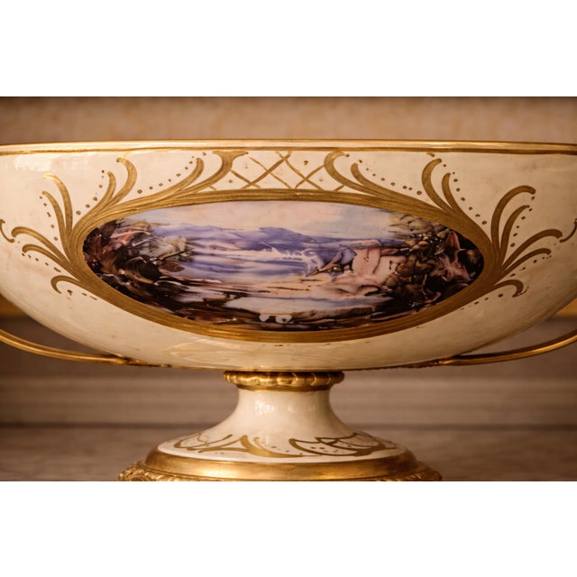 1970s French Style Cream Gilt Porcelain Garniture Set of 3 For Sale - Image 13 of 18