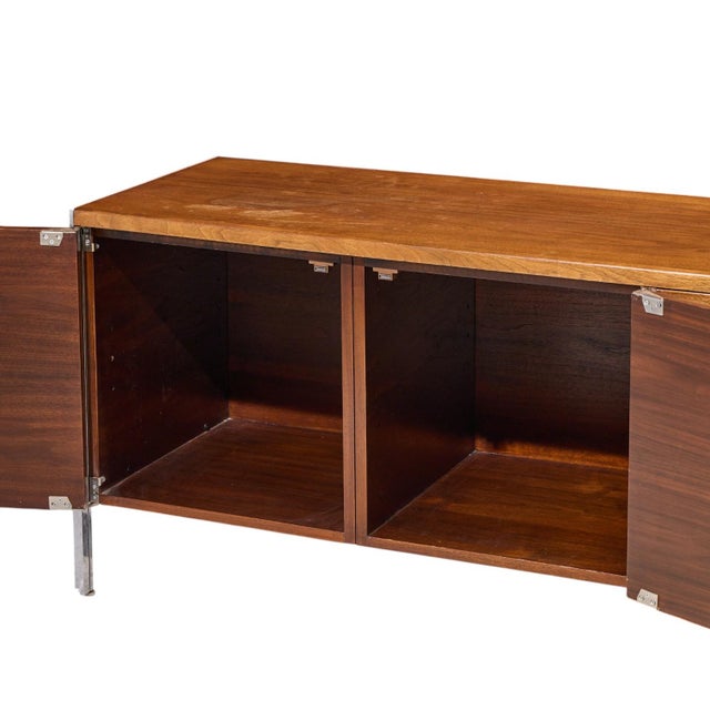 Alexis Yermakov for Stow & Davis Electra Series Mid Century Walnut and Chrome Credenza For Sale In Chicago - Image 6 of 10