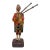 Rare Antique Hand Made Carved Wood German Bagpiper Whistler Sculpture Statue For Sale