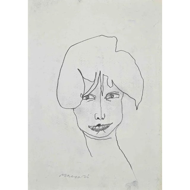 Portrait is an original Charcoal Drawing realized by Mino Maccari in mid-20th century. Good condition on a yellowed paper....