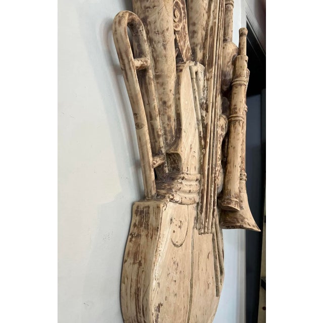 Pair of 19th Century Italian Wood Musical & Instrumental Sculptures For Sale - Image 6 of 12