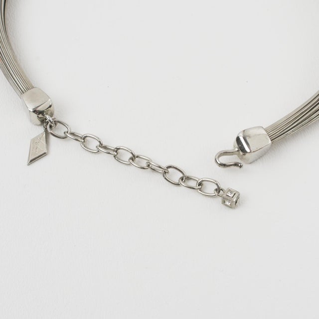Silver Thierry Mugler Silvered Metal Multi-Strand Wire Necklace For Sale - Image 8 of 11