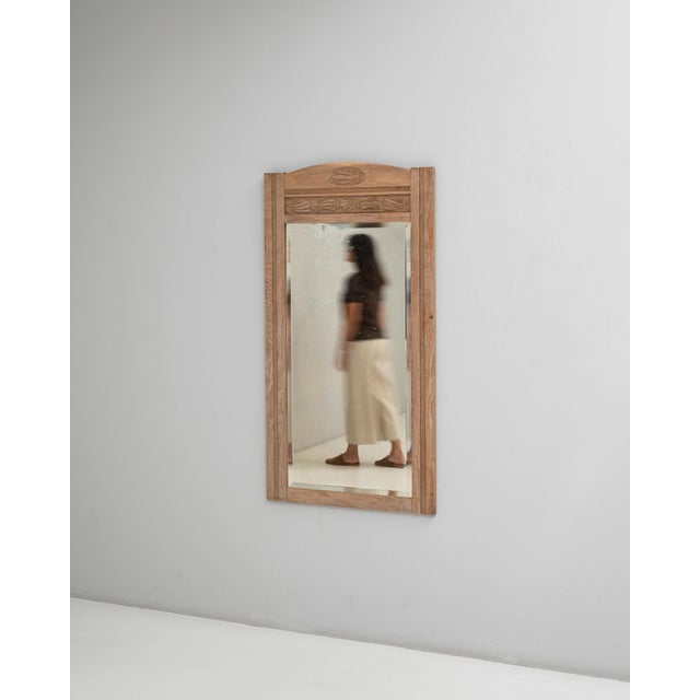 1900s Belgian Oak Mirror With Carved Details For Sale In Greensboro - Image 6 of 18