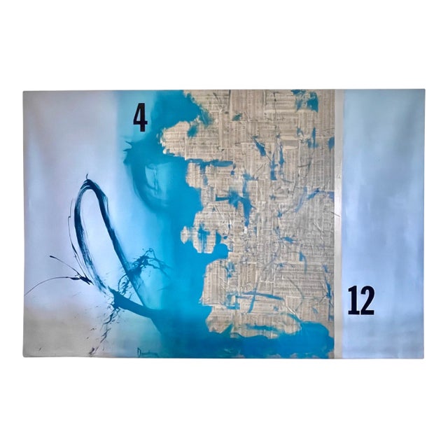 Vintage Large Signed "The 8 Hour Shift" Abstract Painting For Sale