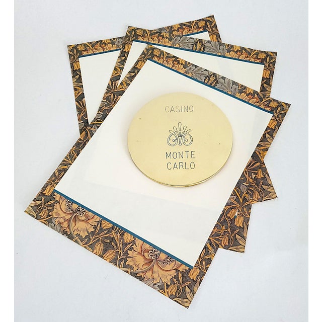 Offering a 1978 vintage solid brass Monte Carlo Casino paperweight. It is engraved on the top of the paperweight: CASINO...