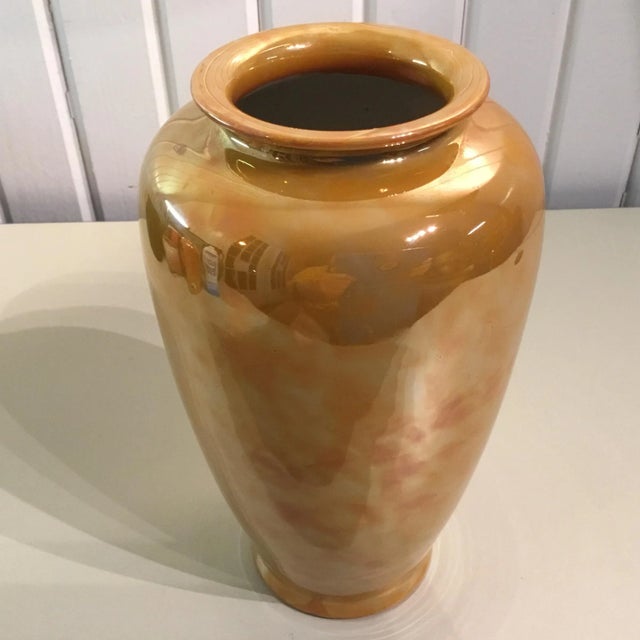 Mid-Century Nippon Iridescent Orange Luster Vase For Sale In Dallas - Image 6 of 6