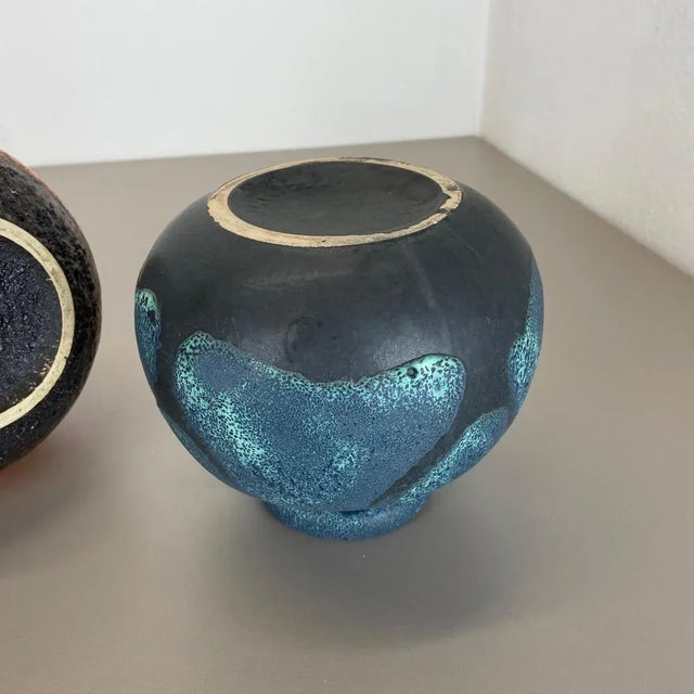 Multi-Color Pottery Fat Lava Vases from Scheurich, Germany, 1970s, Set of 2 For Sale - Image 18 of 18