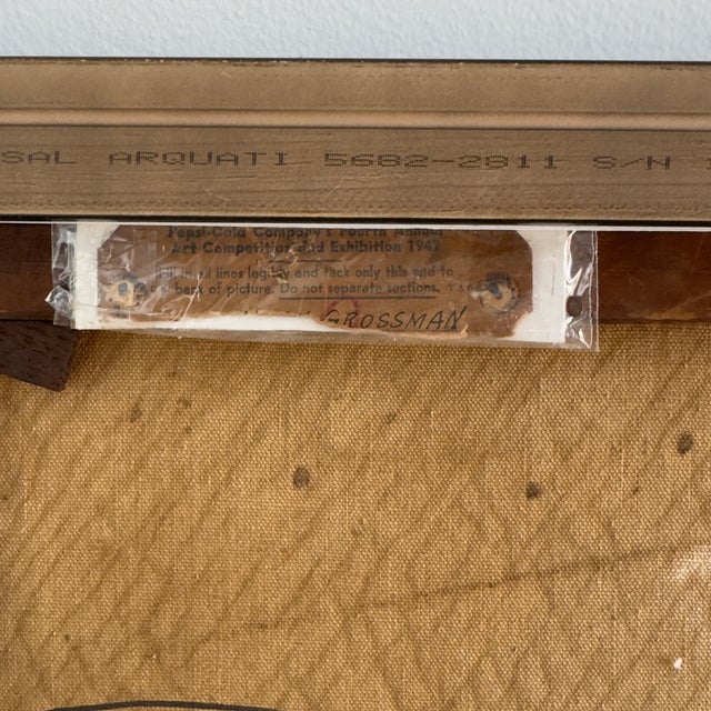 Navy Blue "Free-Flow", Constructivist Painting by Noah Grossman, 1945 For Sale - Image 8 of 10