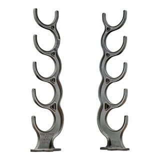Antique Industrial Cast Iron Pipe Rack Set by Yohe Supply Co. For Sale
