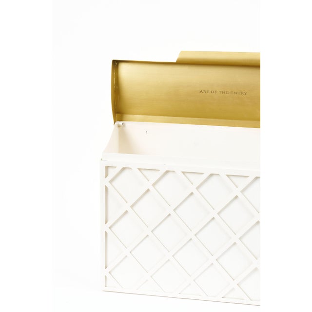 Lattice Wall-Mount Mailbox, Off White For Sale - Image 12 of 18