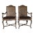 Vintage Hollywood Regency Louis XV-Style Carved Wood and Cane Accent Chairs - a Pair For Sale