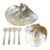 Vintage Mother of Pearl Caviar Dishes and Spoons For Sale