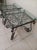 Vintage Wrought Iron French Black End Table Beveled Glass Top Ornate Rectangular For Sale - Image 4 of 6
