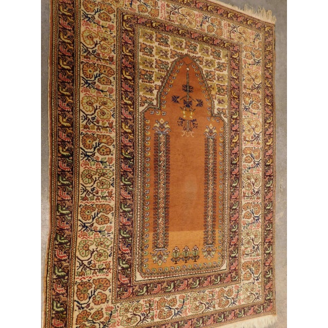 Vintage Turkish Prayer Rug- 4'x 5'6" For Sale In Los Angeles - Image 6 of 13
