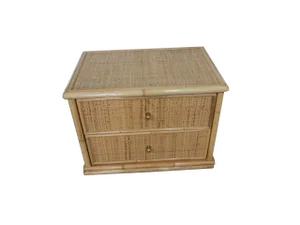 Rattan and Compressed Wood Chest of Drawers, 1970s