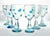 6 Aqua Blue Confetti Raised Pebble Mexican Blown Wine or Water Glasses 8.5” 14oz Good condition. No chips, cracks, or...