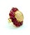 Bochic “Capri” Vintage Ruby & Fire Opal Cluster Ring Set In 18K Gold & Silver For Sale - Image 11 of 13