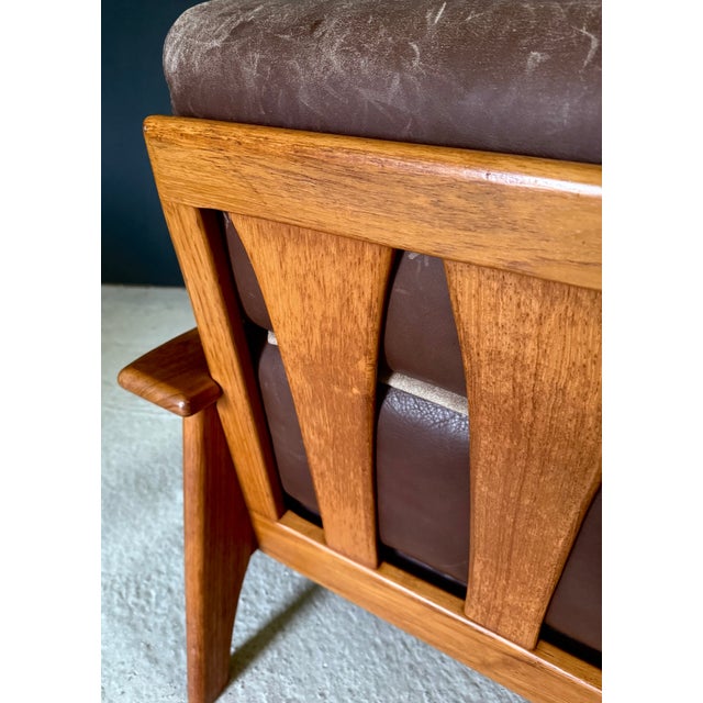 Mid-Century Modern Leather and Teak Lounge Chairs, 1960s, Set of 2 For Sale - Image 18 of 18
