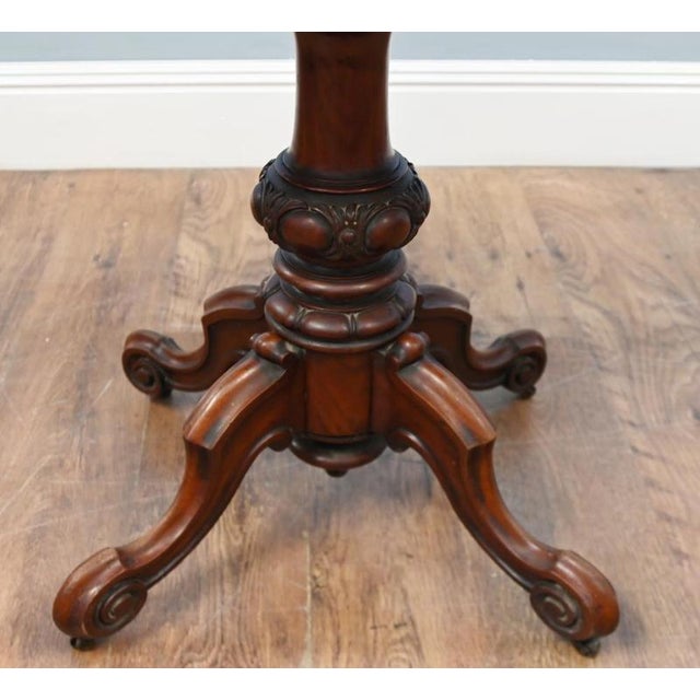 Wood Victorian Mahogany Games Table Fold-Over Card 1860 For Sale - Image 7 of 9