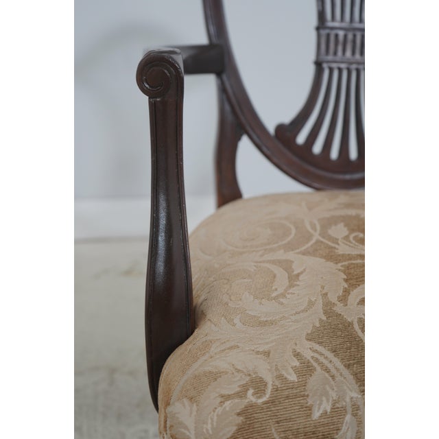 Wood Set of Six Stickley Shield Back Mahogany Dining Room Chairs For Sale - Image 7 of 18