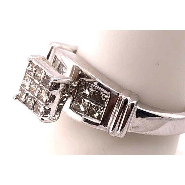 14 Karat White Gold Contemporary Ring 1.00 Total Diamond Weight For Sale - Image 4 of 9