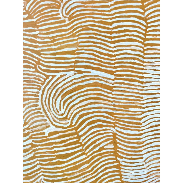 Linen Australian Aboriginal Painting by Makinti Napanangka for Papunya Tula For Sale - Image 8 of 13