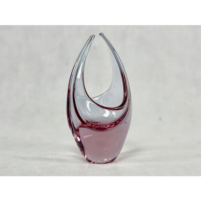 Glass Bohemian Glass Basket by Miroslav Klinger for Železný Brod, 1960s For Sale - Image 7 of 7