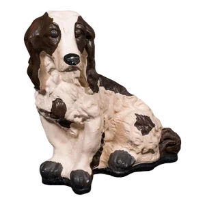 1900s Victorian Antique Cocker Spaniel Statue, English, Plasterwork, Dog Figure