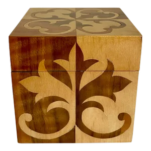 Original Signed Lidded Marquetry Small Wood Box