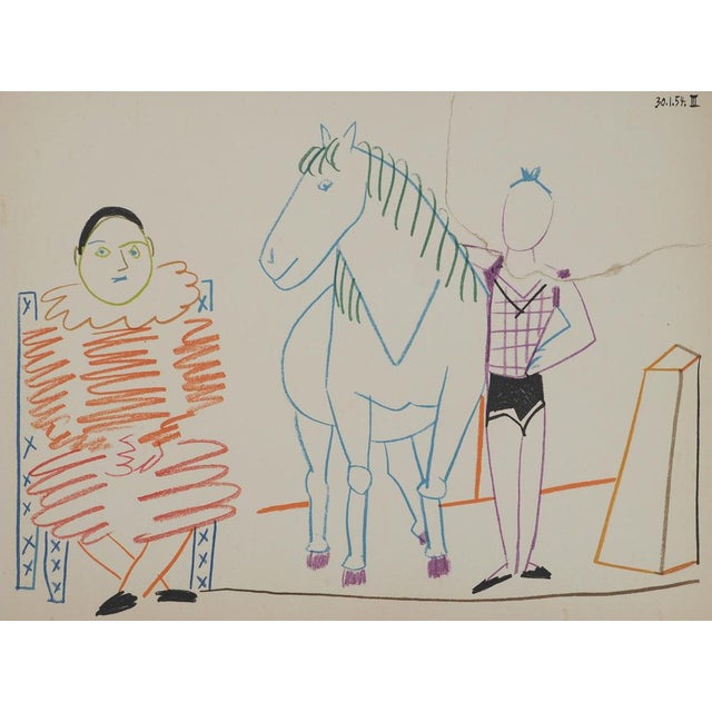 Pablo PICASSO (1881-1973) Harlequin and Horsewoman, 1954 Lithograph (Mourlot Workshop) Unsigned Dated on the plate On...