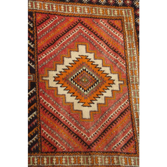 Textile Vintage Moroccan Taznakht Tribal Wool Rug in Brown, Orange and Pink, 1960s For Sale - Image 7 of 17