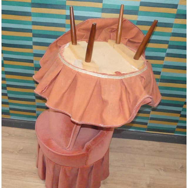 Pink Boudoir Armchair with Peplum Flounce and Box Pleat, 1988 For Sale - Image 8 of 10