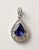 Contemporary 14k White Gold Pear Tanzanite Diamond Halo Pendant, 4.15 Ct Natural Tanzanite For Sale - Image 3 of 3