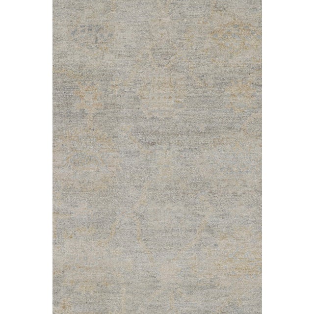 Traditional Rug & Kilim’s Oushak Style Rug in Beige-Brown and Gray With Floral Patterns For Sale - Image 3 of 7