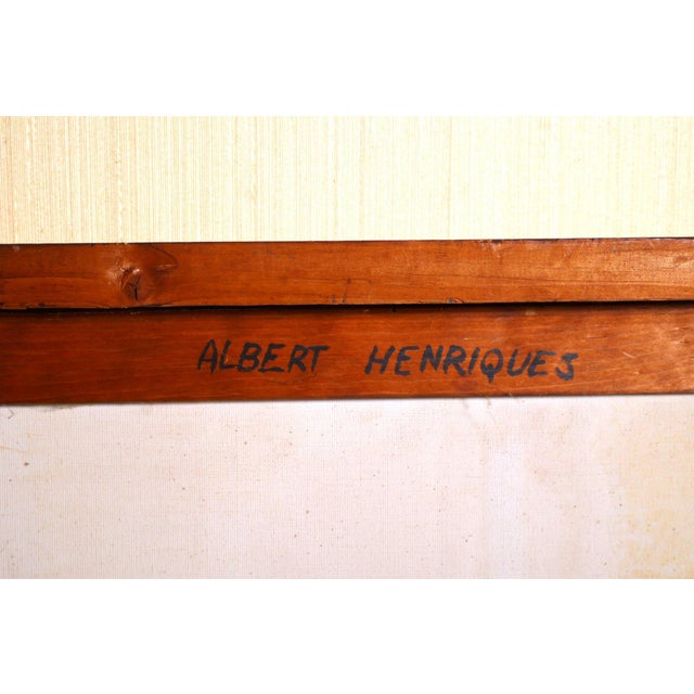 Large Mid-Century Abstract Oil on Canvas "Sailboats" Brooklyn and Sag Harbor Artist Colony For Sale - Image 12 of 12