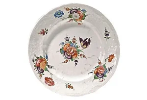 Floral Antique Bone China Plate