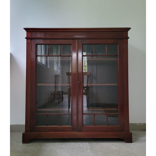 Low English Style Georgian Mahogany Display Bookcase, 1890s For Sale - Image 10 of 14