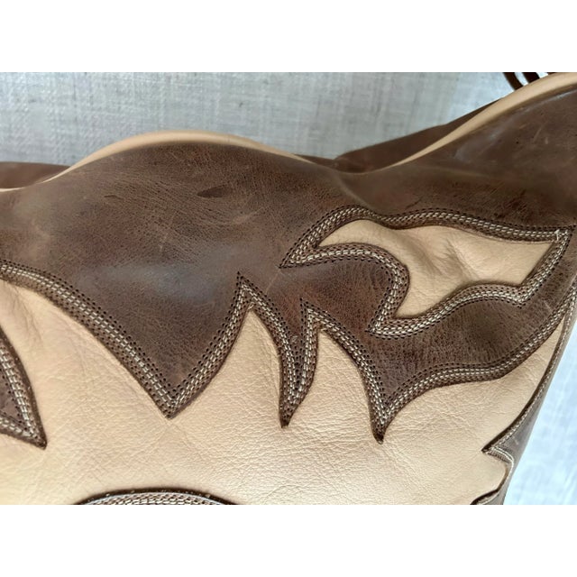 2000 - 2009 Pair of Southwest Leather Appliqué Pillows For Sale - Image 5 of 8