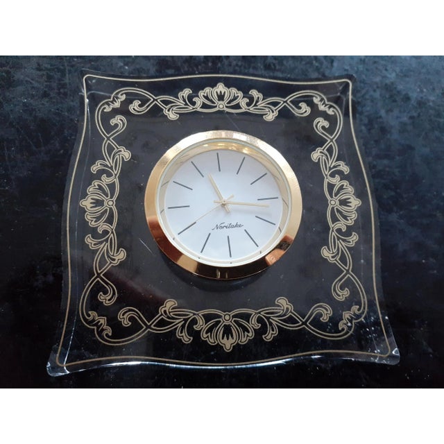 Vintage Noritake Quartz Desk Clock in Lucite Holder Chairish