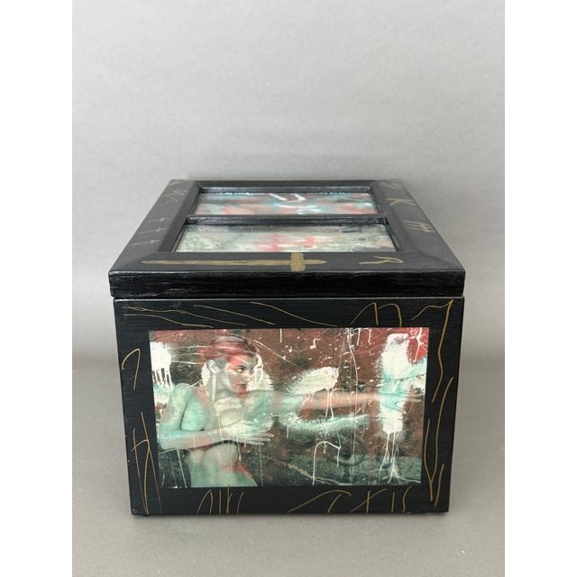 Wood One of a Kind Graffiti Bodies Decorative Art Box For Sale - Image 7 of 10
